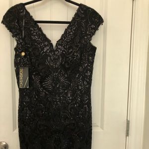 Black sequinned dress Tadashi